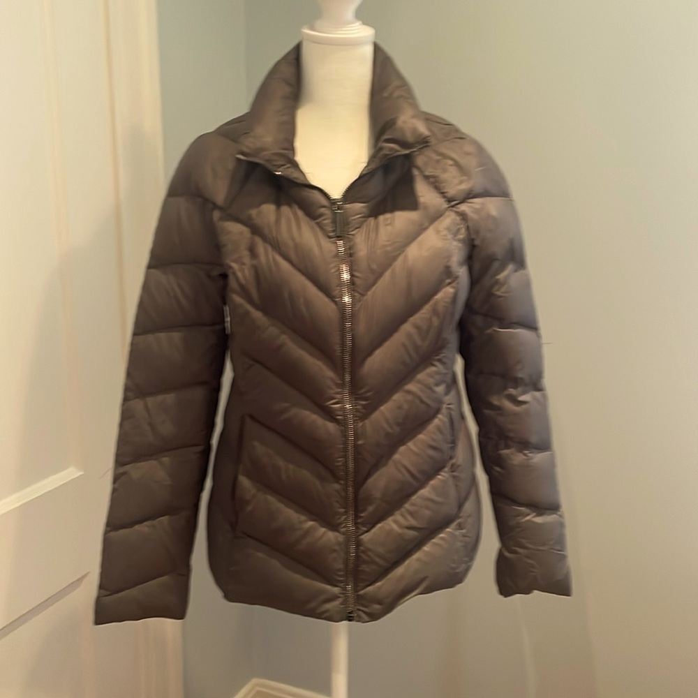 Michael Kors women's packable down fill jacket grey size S